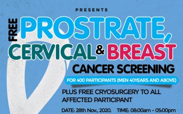 Free Prostrate, Cervical and Breast Cancer Screening for 400 Participant