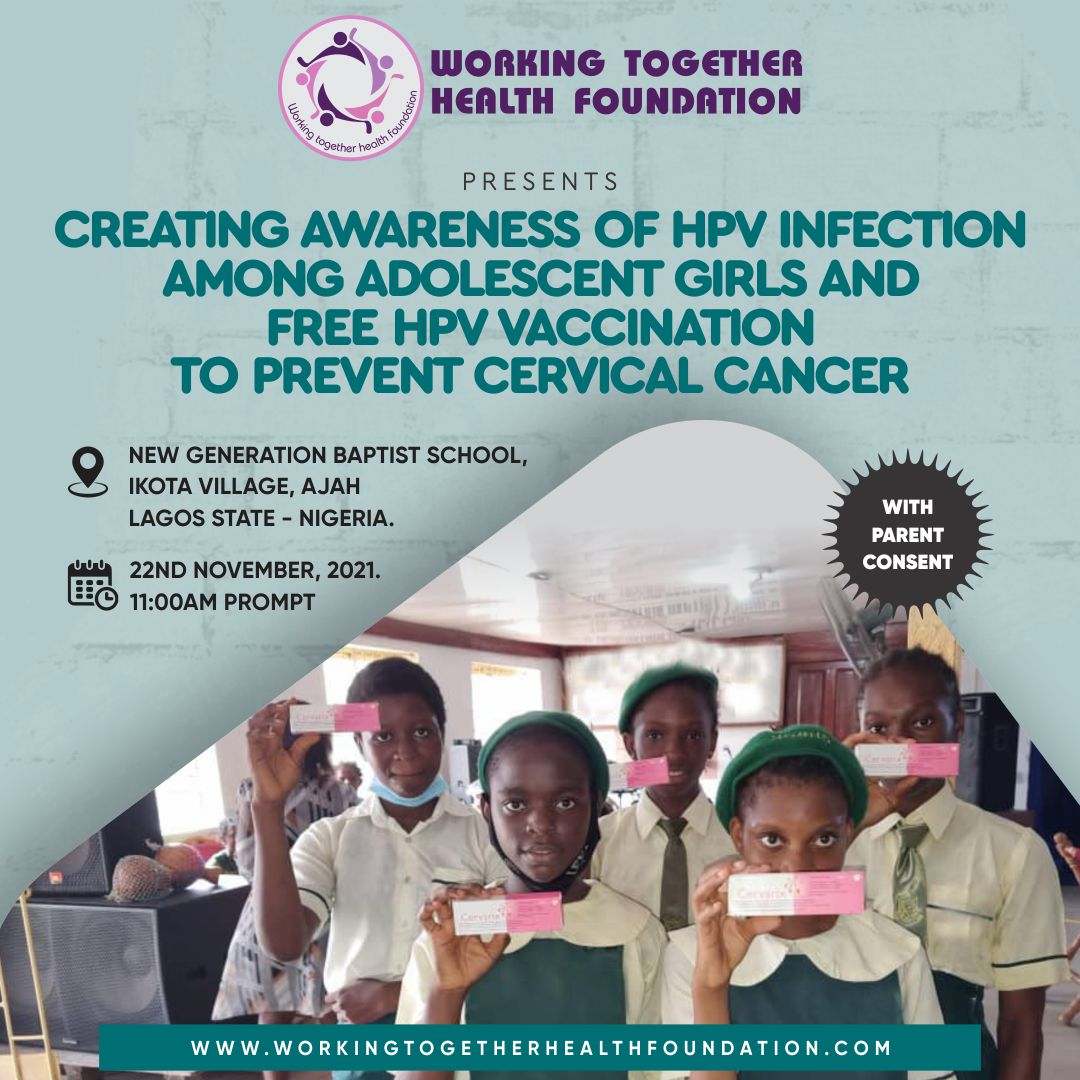 Creating #Awareness of #HPV Infection among #Adolescent Girls and #Free #HPV #Vaccination to #Prevent #CervicalCancer.